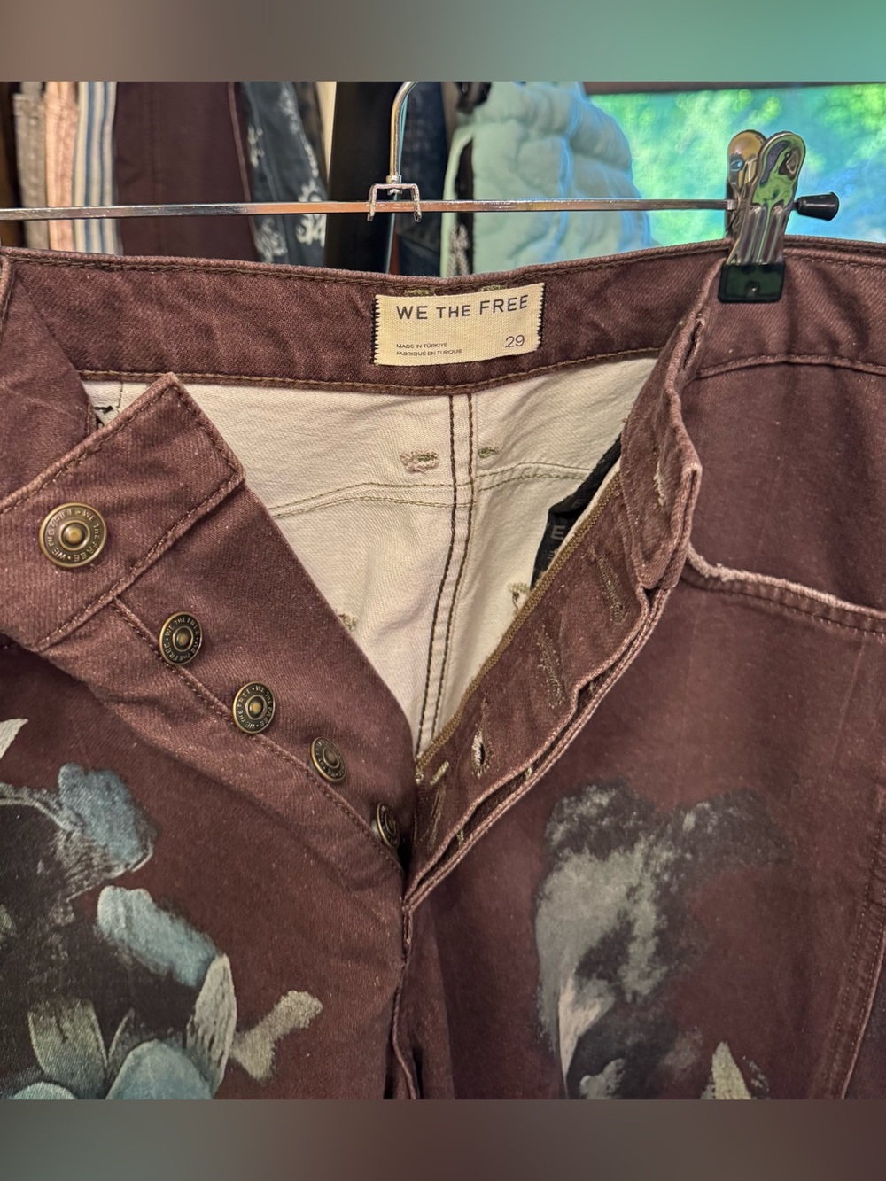 NWT Free People We The Free Good Luck Printed Barrel Jeans - Washed Floral - 29 - Picture 14 of 15